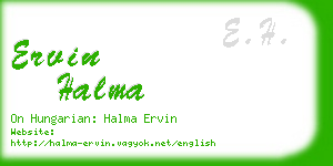 ervin halma business card